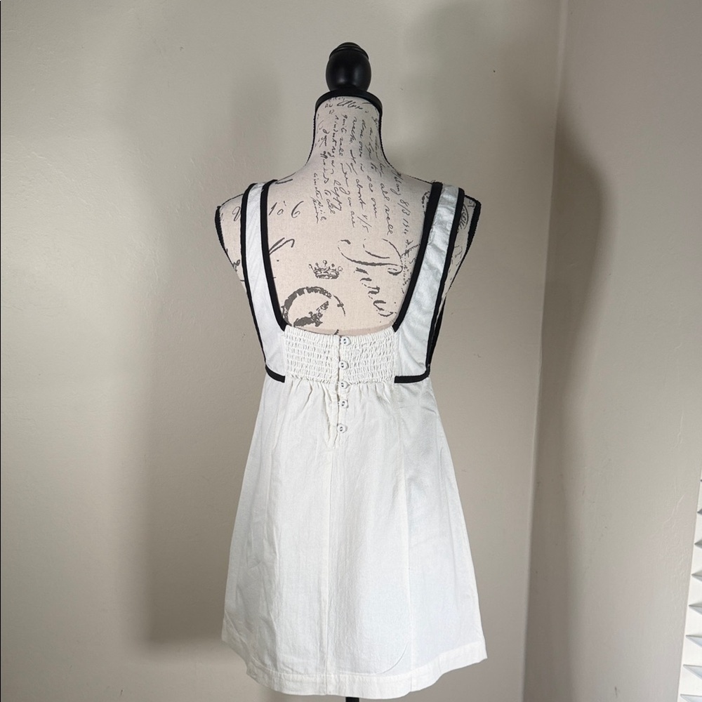 Free People White Mini Dress with Black Trim - Picture 5 of 9